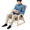 高座椅子（安楽椅子・コンパクト・背もたれ6段階角度調整・背もたれ折りたたみ可能・肉厚クッション）