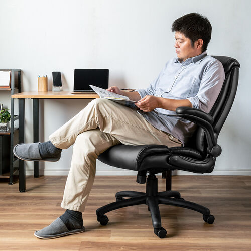 素材プレジデントチェア パソコンチェア 椅子 アームレスト 肘付き クッション