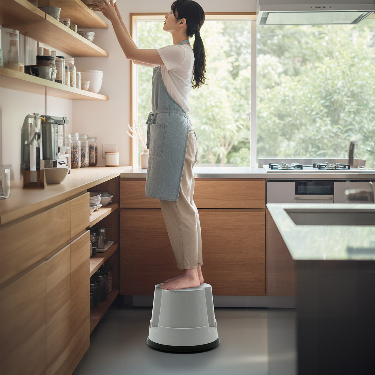 �X�e�b�v�X�c�[�� ���ݑ� �L���X�^�[�t�� �X�g�b�p�[�@�\�t�� ����30cm 1�i�^�C�v �X�^�b�L���O�\ �ω׏d150kg ���ϋv �O���[