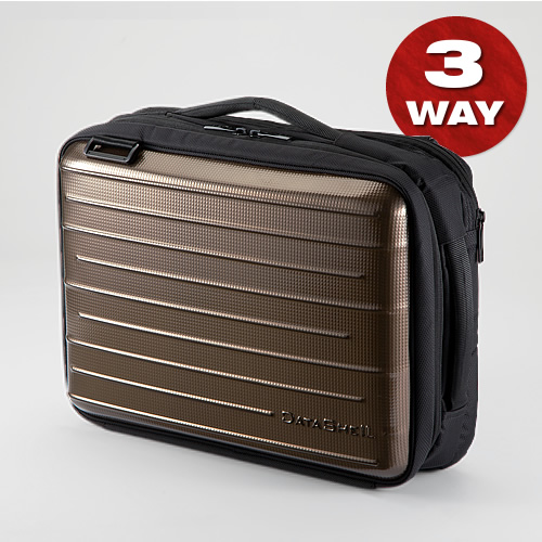 3WAYハードシェルバッグ（iPad・タブレット収納対応・ブラウン） 200-BAG056BR