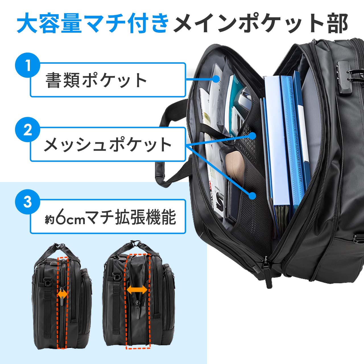 3WAY�r�W�l�X�o�b�O �ϐ� 5�Z�b�g ��e��31.8L A4���� 15.6�^�m�[�gPC���[ �r�W�l�X�����b�N