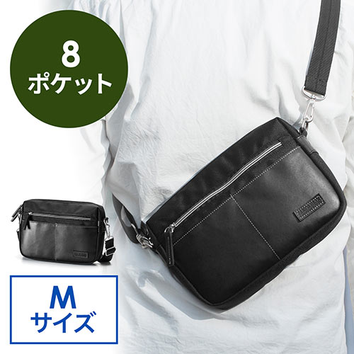 ミニショルダーバッグ 斜めがけバッグ 合皮 タブレット収納 サコッシュ Mサイズ ブラック 0 Bag143bkの販売商品 通販ならサンワダイレクト