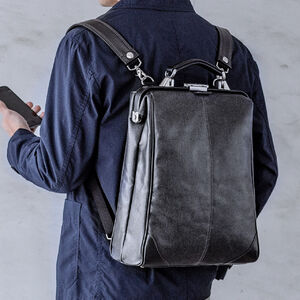 岡山デニム 3WAYダレスバッグ 縦型 豊岡 日本製 ブラック ドクターズバッグ ビジネスバッグ