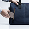 日本製ビジネスバッグ（豊岡縫製・国産素材鎧布使用・2WAY・高強度ナイロン使用・ダブル収納・三方ファスナー・ネイビー）