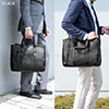 日本製ビジネスバッグ（ブリーフ・倉敷帆布・手持ち・ショルダー・A4対応・ブラック）