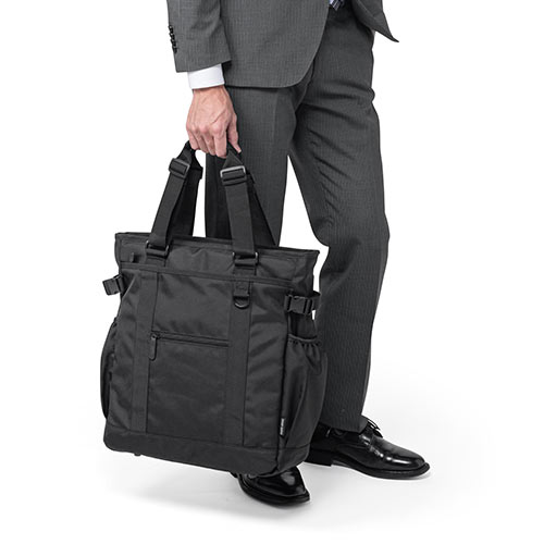 極美品＊スーツカンパニー ビジネスバッグ 鞄トート 肩掛け A4 PC ブラック