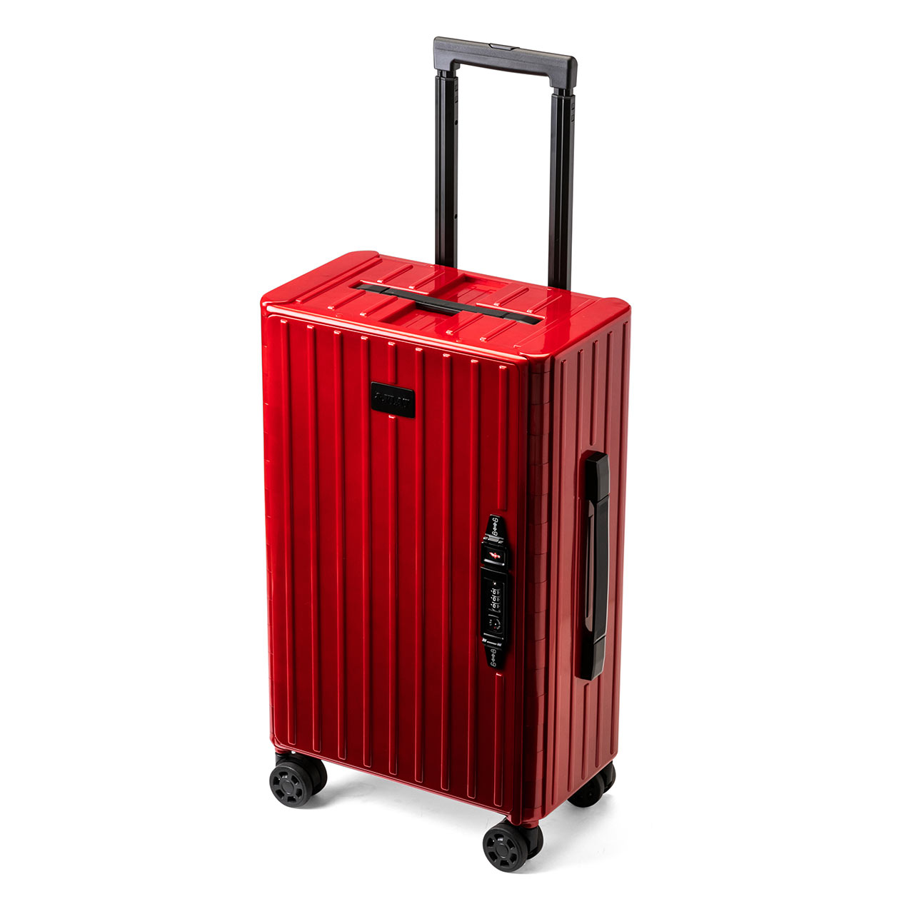 折りたたみ式 スーツケース キャリーケース 容量35L 静音キャスターつき ポリカーボネート製 レッド 200-BAGCR005R