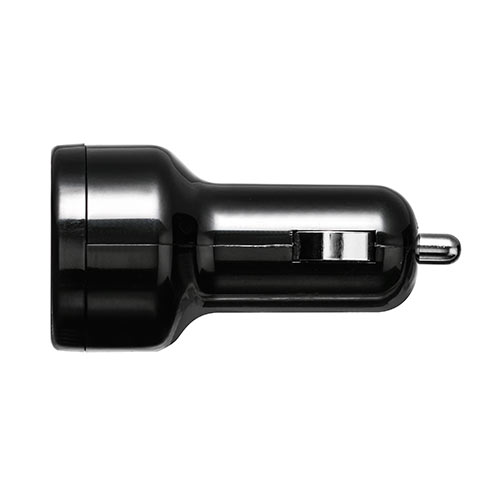 Quick Charge 3.0対応カーチャージャー USB A×2 Androidスマートフォン 急速充電 最大36W出力 12V/24V対応 ブラック 200-CAR050
