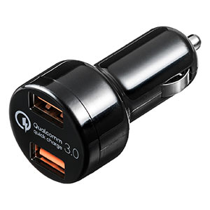 Quick Charge 3.0ΉJ[`[W[ USB A~2 AndroidX}[gtH }[d ő36Wo 12V/24VΉ ubN