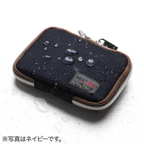 スマートキーケース 鍵 スマートキー 2個収納 カード2枚収納 外側ポケット キーリング付き ベージュ 200-CAR054BG