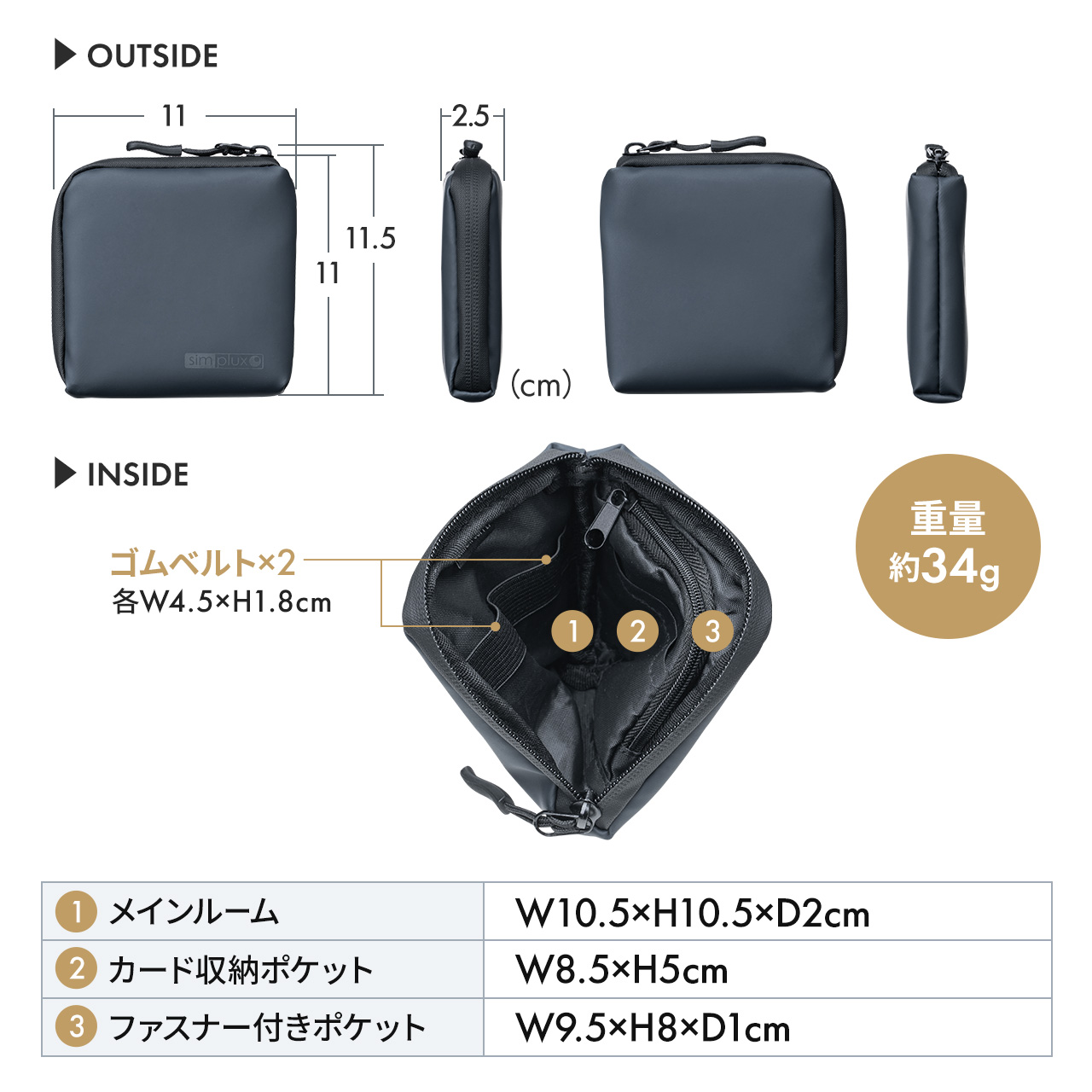 スマートキーケース L字ファスナー 正方形 スマートキー2個収納 スマートキーケース L字ファスナー 正方形 スマートキー2個収納