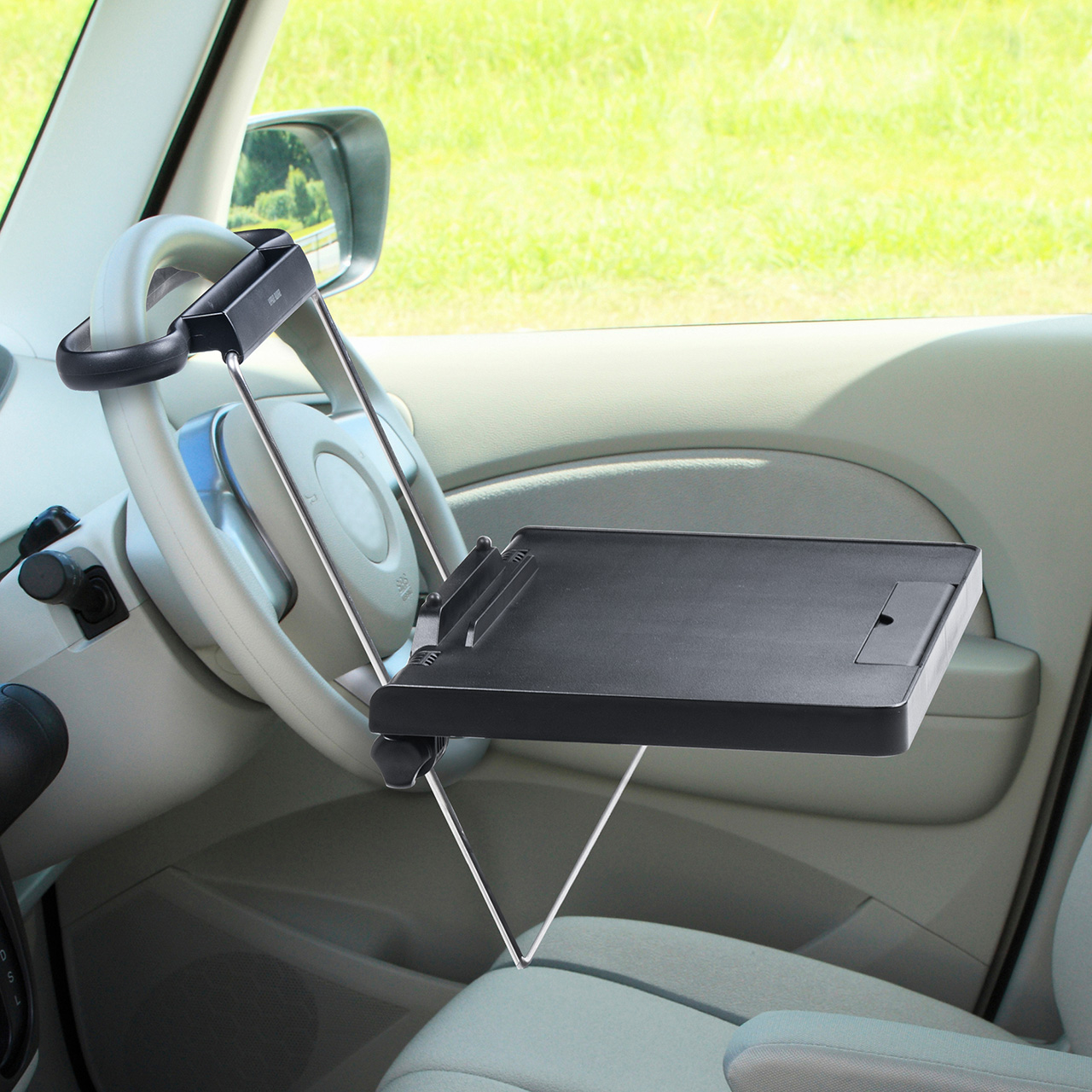 車用テーブル 車載テーブル ハンドルテーブル 後部座席 パソコン台 食事台 折り畳み 高さ固定 インカーワーク 200-CARTB001