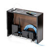 ルーター収納ボックス 電源まわり目隠しボックス ケーブルボックス コンセント付き 木製 スリム 壁面収納 電話台 幅50cm ダークブラウン 200-CB042DBRM