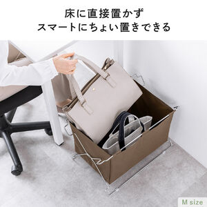 荷物置き 折りたたみ 荷物入れ 手荷物収納 カバン入れ スタッキング対応 幅50cm 奥行33cm ブラック Mサイズ 200-CB048BK |  通販ならサンワダイレクト