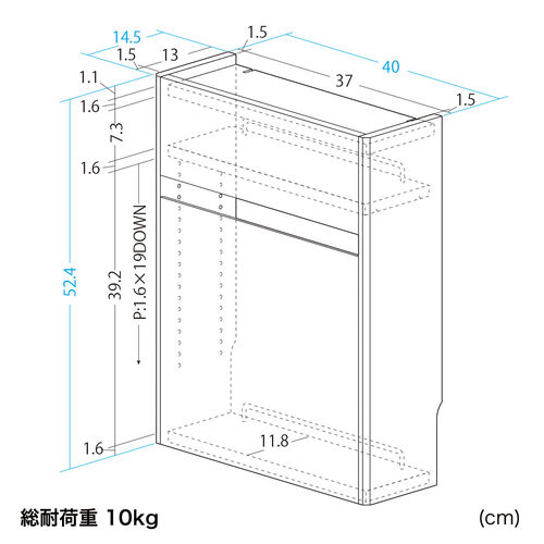 [^[[{bNX P[u{bNX 40cm 52.4cm [dXe[V ^[^[ Wi-Fi f t ؐ 2i _[NuE 200-CB061DBRM