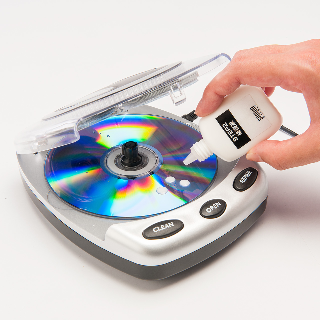 ディスク修復機（自動・研磨タイプ・DVD/CD/ゲームソフト） 200-CD027