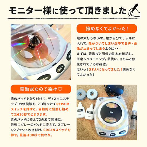 ディスク修復機（自動・研磨タイプ・DVD/CD/ゲームソフト） 200-CD027