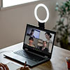LEDリングライト スマホ タブレット用 クリップ固定 色温度調整 自撮り 動画撮影用 LEDライト 200-DG020