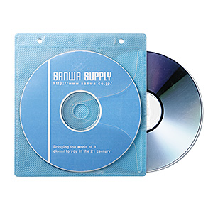 【CD・DVD】リングファイルケース 24冊(バラ売り◎) FCD-RG36BL【リング式ファイルケース（ブルー）】2穴付DVD・CD