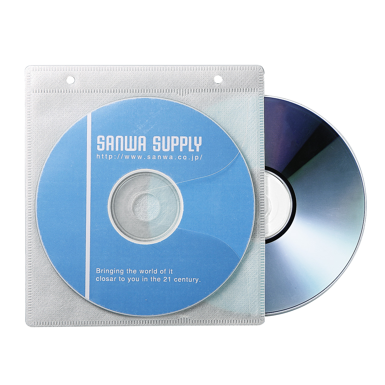 送料無料！CD・DVD用不織布ケース（リング穴・両面収納・500枚セット・ホワイト）200-FCD007WH-5の販売商品 |通販ならサンワダイレクト