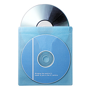 CD・DVD用不織布ケース（両面収納・5色ミックス）200-FCD008MXの