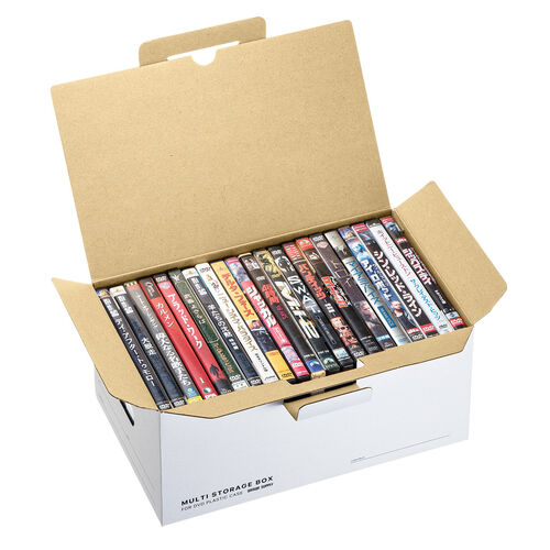 マルチ収納ボックスケース CD DVD 本 コミック アクセサリー 衣服 ラック収納 段ボール 輸送箱 梱包 Mサイズ 5個セット 200-FCD075
