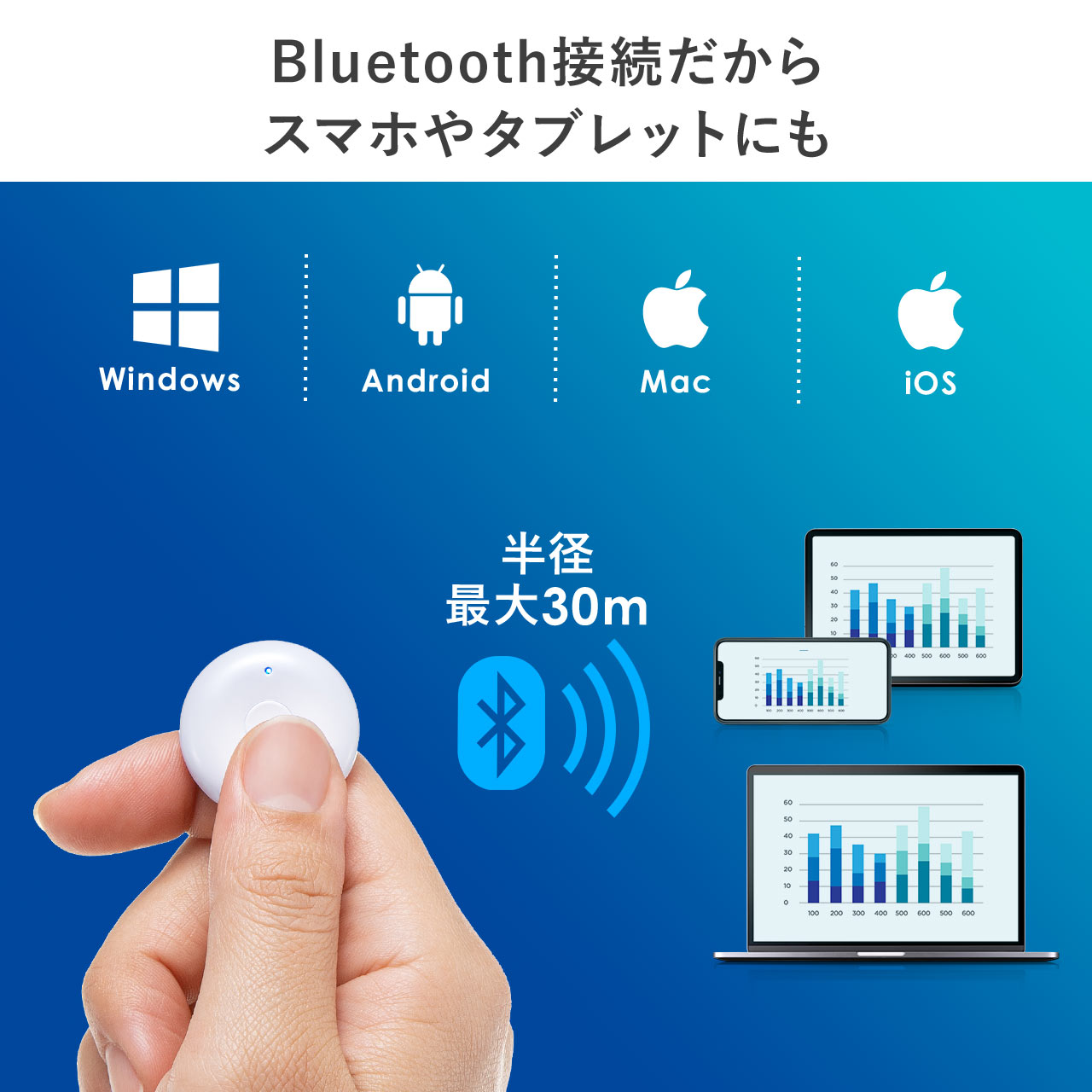 プレゼンリモコン Bluetooth接続 ワンボタン パワポリモコン 200-LPP045