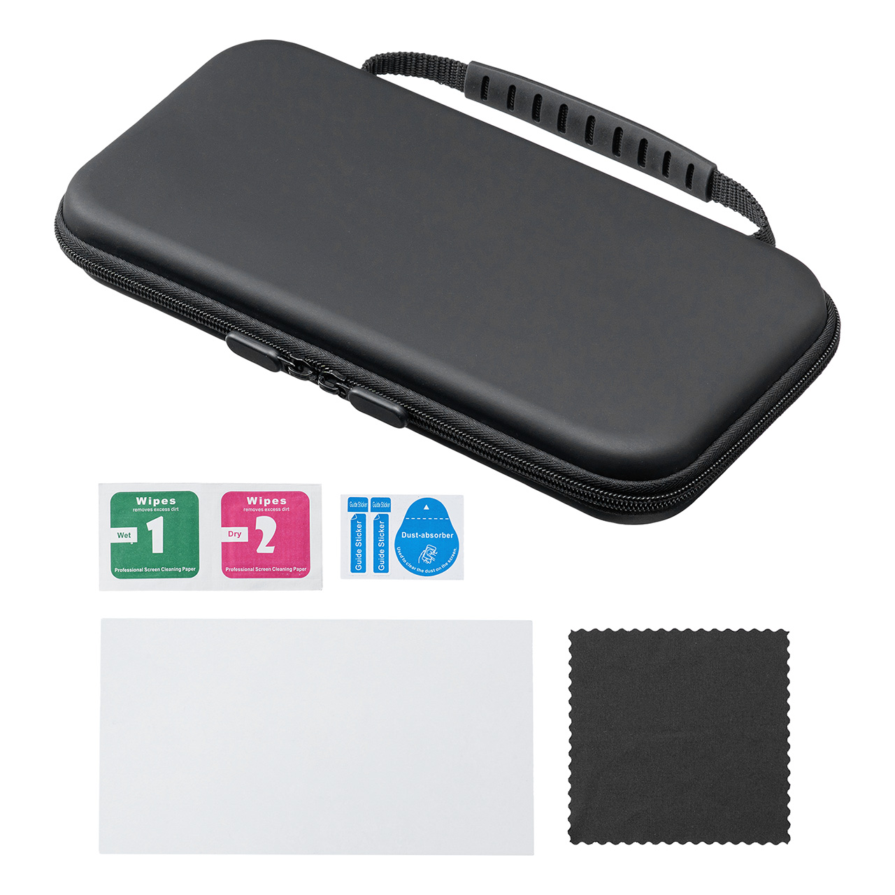 �y�^�Ă̑労�ӃZ�[���zNintendo Switch2 ��p �Z�~�n�[�h�P�[�X �Q�[���J�[�h/microSD�J�[�h���[ �K���X�t�B���� �N���[�j���O�N���X�t�� �u���b�N