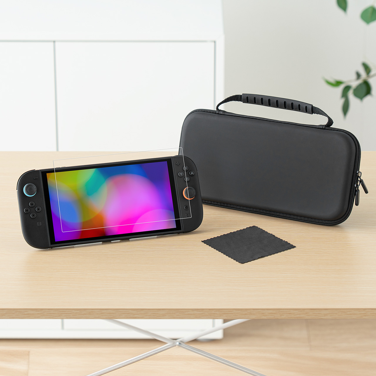 �y�^�Ă̑労�ӃZ�[���zNintendo Switch2 ��p �Z�~�n�[�h�P�[�X �Q�[���J�[�h/microSD�J�[�h���[ �K���X�t�B���� �N���[�j���O�N���X�t�� �u���b�N