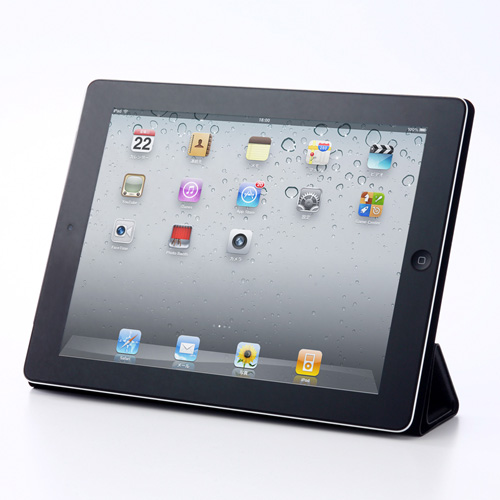 iPad第4世代・iPad2レザーケース（フラップ・スタンド機能付・手帳型