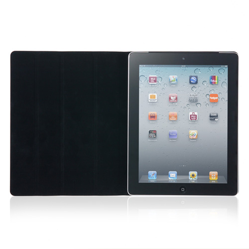 iPad第4世代・iPad2レザーケースフラップ・スタンド機能付・手帳型  PDA