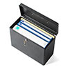 鍵付きファイルボックス（マイナンバー対策・取手付き・書類入れ・A4ファイル収納可能・セキュリティボックス・ブラック） 