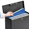 鍵付きファイルボックス（マイナンバー対策・取手付き・書類入れ・A4ファイル収納可能・セキュリティボックス・ブラック） 