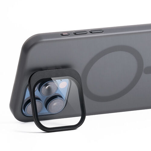 iPhone15 Pro Max 専用ソフトケース マットブラック 半透明 カメラ 