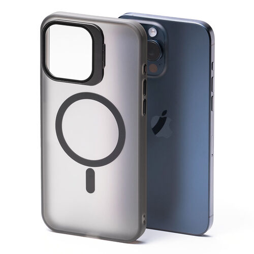 iPhone15 Pro Max 専用ソフトケース マットブラック 半透明 カメラ ...