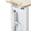 ソファサイド ベッドサイド テーブル コの字 USB充電器収納 天然木 スチール PC机  白