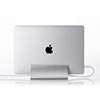 ノートパソコンスタンド 縦置き型 アルミ製 シルバー MacBook クラムシェルスタンド 幅1～3cmまで調節可能
