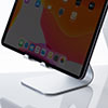 iPad タブレットスタンド 無段階 角度調整 4～13インチ対応 アルミ製 シルバー