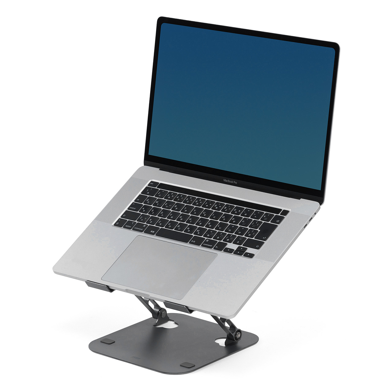 ノートパソコンスタンド ノートPC スチール製 タブレットスタンド 折りたたみ式 持ち運び 無段階 角度調整 高さ調整 姿勢改善 卓上 マグネット製品 200-STN077