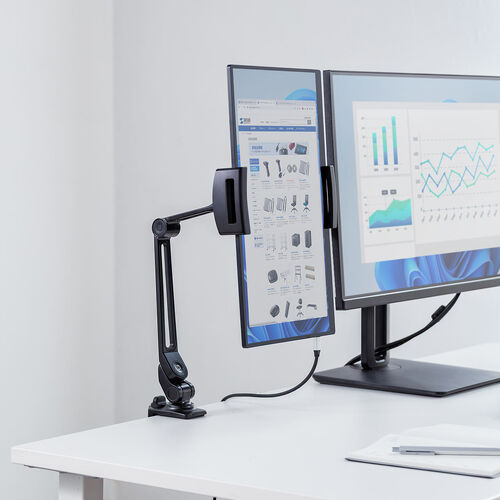 ���o�C�����j�^�[�X�^���h �N�����v�� 17.3�C���` 16�C���` 15.8�C���` 15.6�C���` 360����] 3�֐߃A�[�� �����E�p�x���i�K�����\ ���o�C���f�B�X�v���C iPad �^�u���b�g