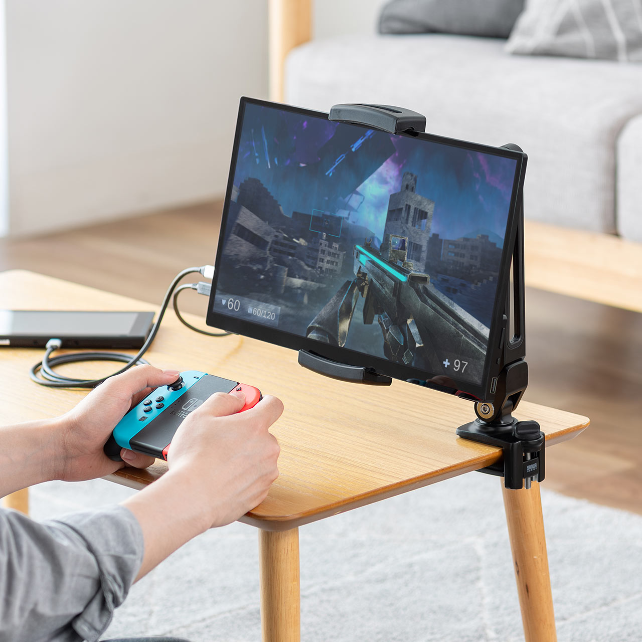 ���o�C�����j�^�[�X�^���h �N�����v�� 17.3�C���` 16�C���` 15.8�C���` 15.6�C���` 360����] 3�֐߃A�[�� �����E�p�x���i�K�����\ ���o�C���f�B�X�v���C iPad �^�u���b�g