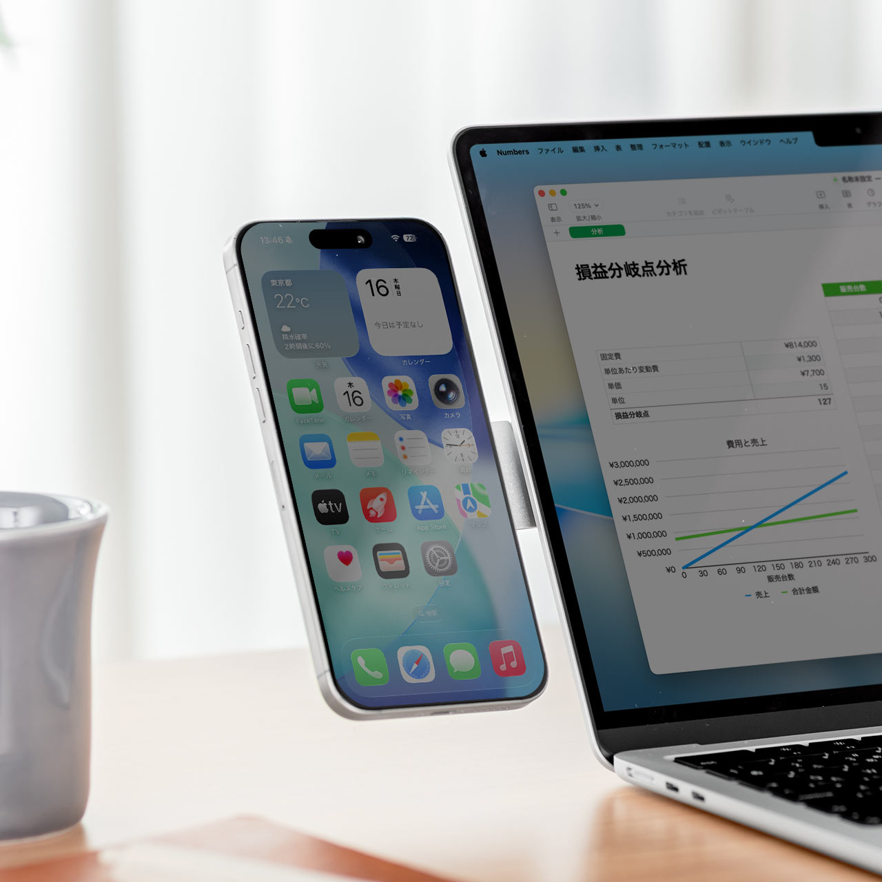 �m�[�g�p�\�R���p�X�}�z�z���_�[ MagSafe�Ή� �X�}�z�X�^���h �܂肽���ݎ� �����^�� 360����] ���i�K�p�x���� ���j�^�[�ݒu�� iPhone Android ���^�������O�t��