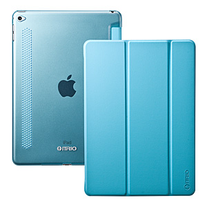 iPad Air2 ケース（スタンド機能・薄型・軽量・ブルー） 200-TABC002BL