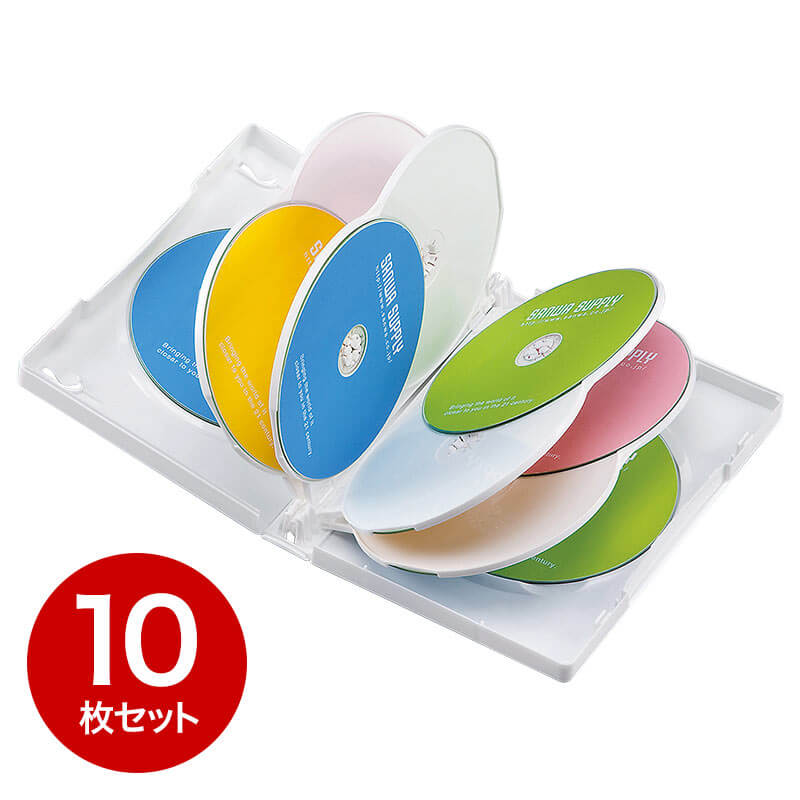【10枚】DVDケース（10枚収納・トールケース・ホワイト） 202-TW10-10W
