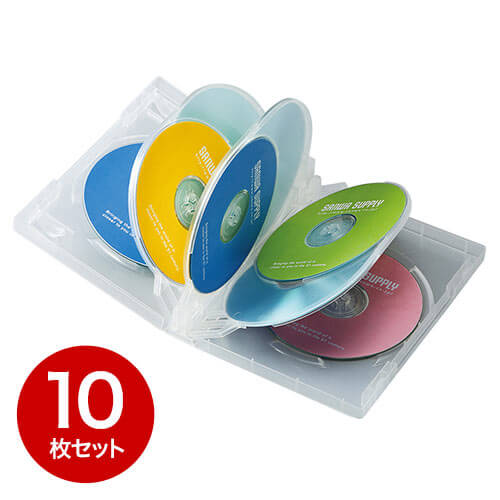 【10枚】DVDケース（8枚収納・トールケース・クリア） 202-TW8-10C