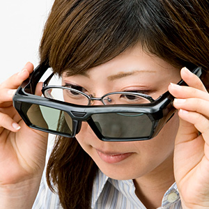 【3個セット】3Dメガネ（各社テレビ対応・自動認識機能・アクティブシャッター方式） 400-3DGS002-3
