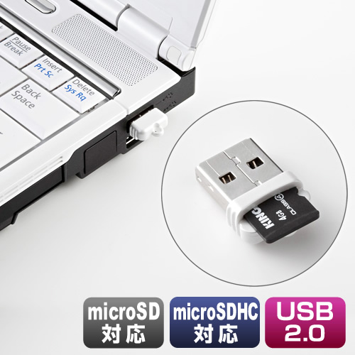 Microsdカードリーダー Usb接続 ブルー 400 Adr005blの販売商品 通販ならサンワダイレクト