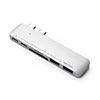 MacBook Pro専用USB-Cハブ（USB PD対応・USB3.0ハブ/2ポート・microSD/SDカードリーダー付・シルバー）