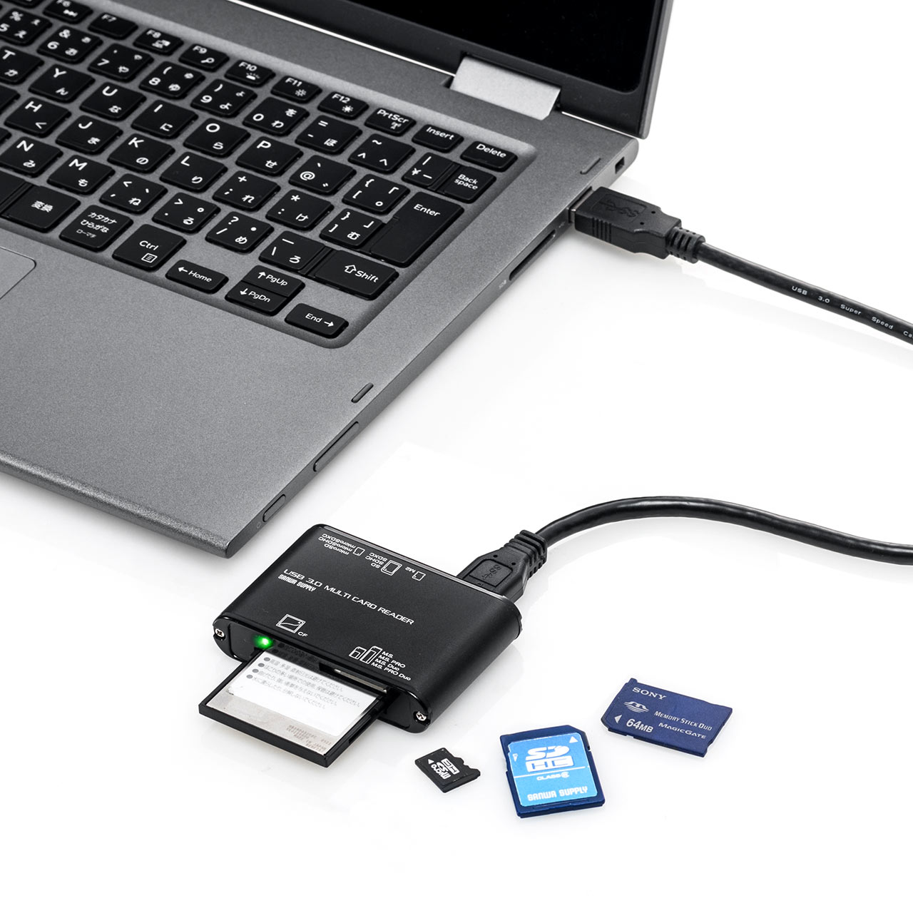 マルチカードリーダー USB3.0 Aコネクタ 5スロット SDカード microSD コンパクトフラッシュ メモリースティック M2  400-ADR312BKの販売商品 通販ならサンワダイレクト