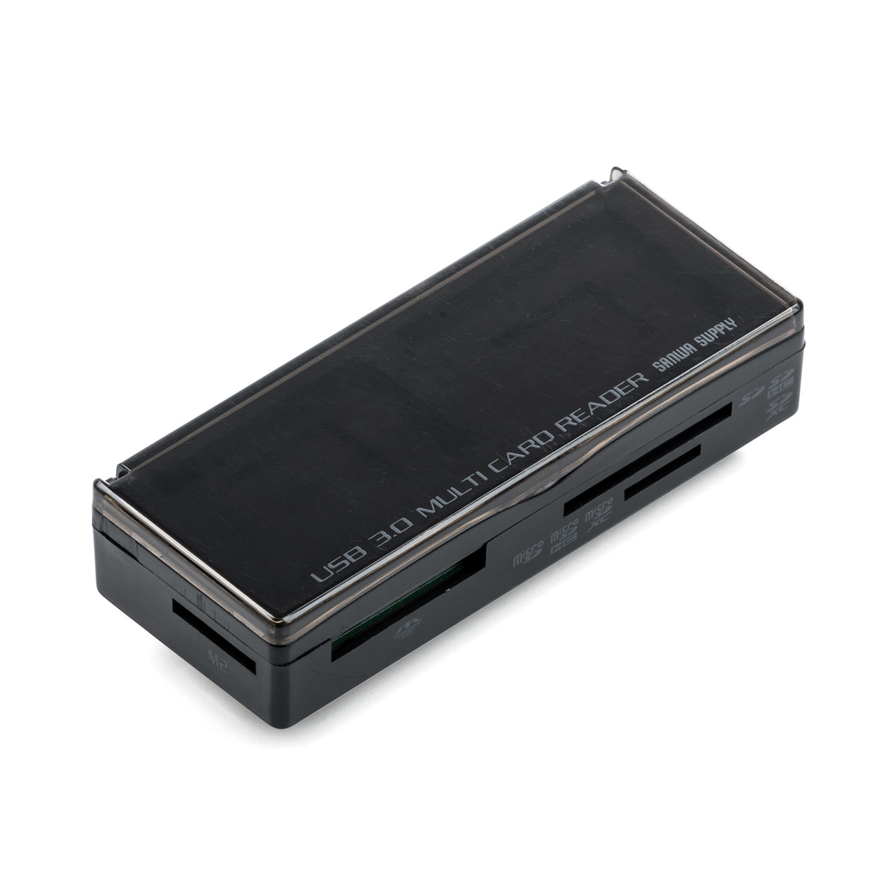メモリーカードケース付きカードリーダー（SD・microSD・メモリースティック・M2・メモリケース・USB3.1 Gen1 Aコネクタ） 400-ADR316BK
